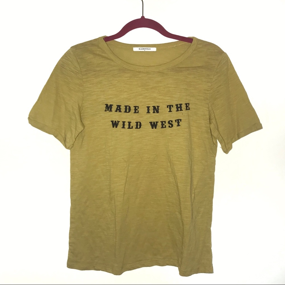 Glamorous Yellow “Made in the West” Graphic Tee